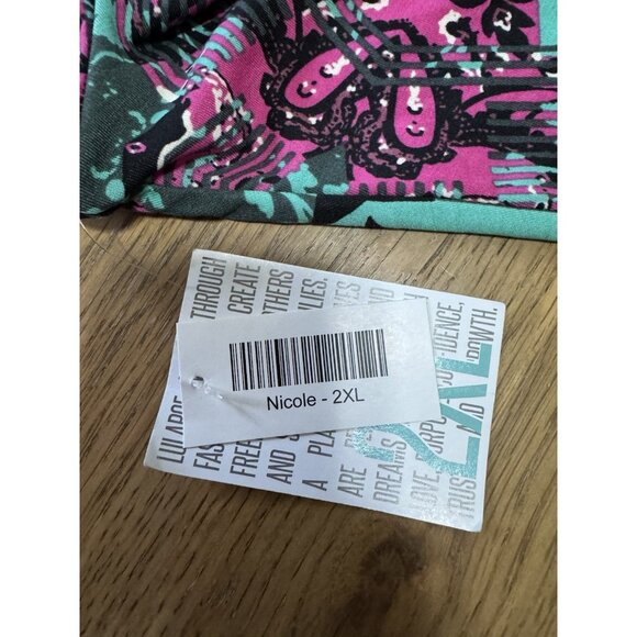 Lularoe Nicole Retro 80's Colorful Stretch Dress Size 2XL  Artsy Skater City NWT - Picture 9 of 13